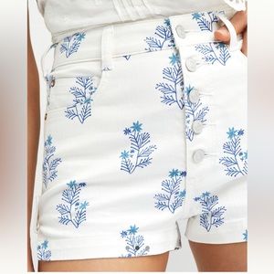 Anthropologie Pilcro High Rise Flower Denim Shorts
